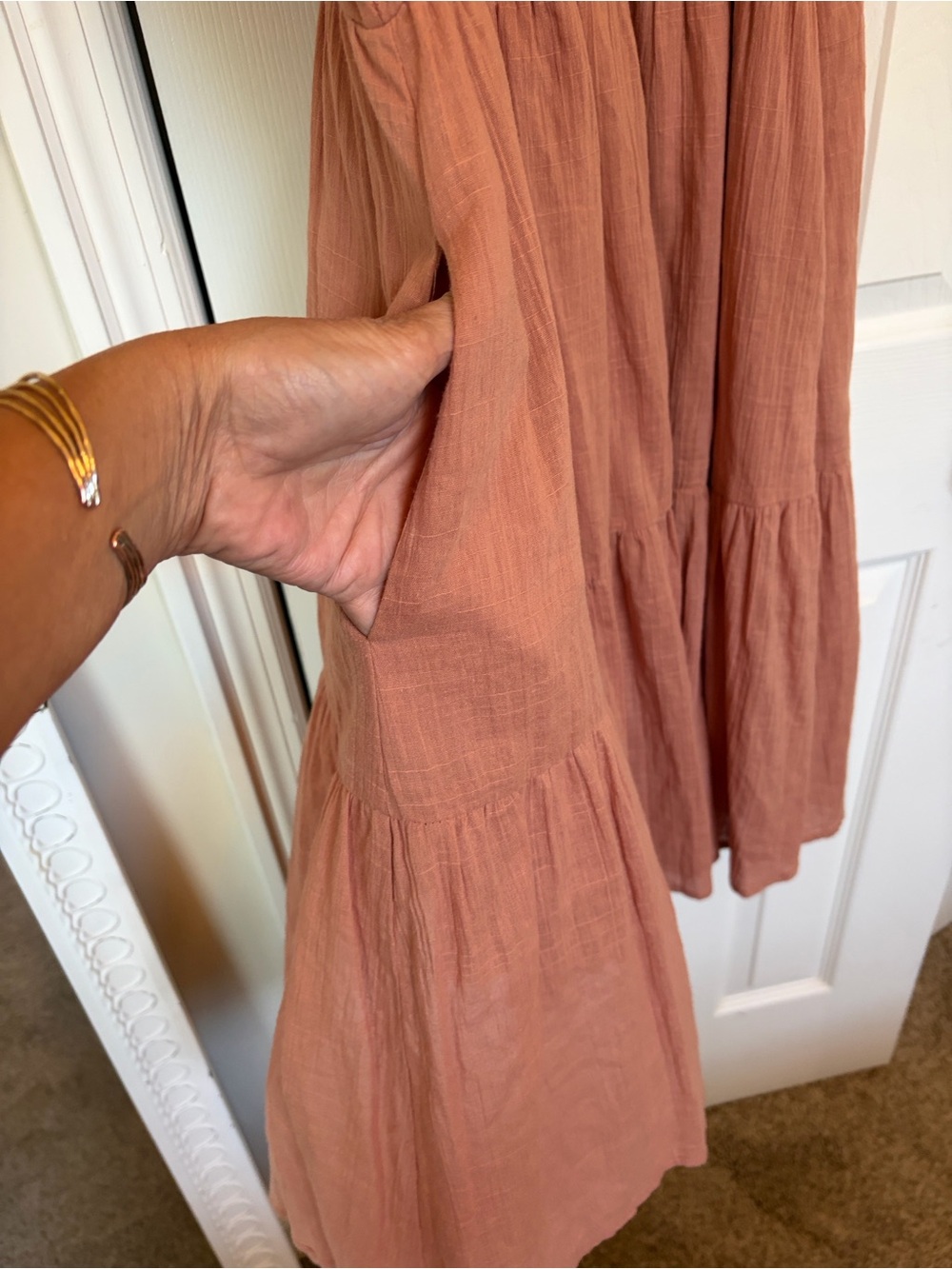 Listicle Rust Midi Ruffle Sundress - Picture 4 of 5